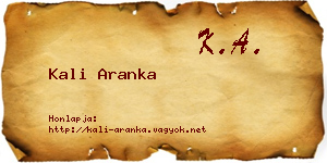 Kali Aranka névjegykártya